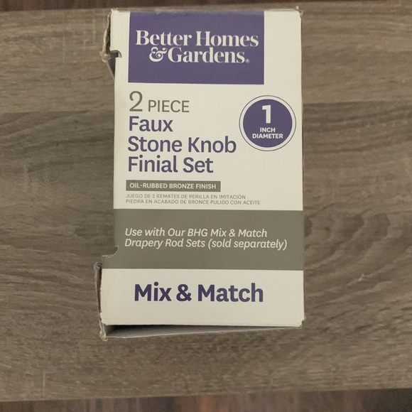 Better Homes & Gardens Curtain Rod Ribbed Knob Finials Set 2 Oil Rub Bronze - Picture 3 of 4